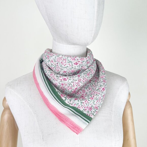 Vintage Floral Scarf Wrap Hair Accessory Romantic Feminine Euro Girl Bandana - Picture 3 of 10